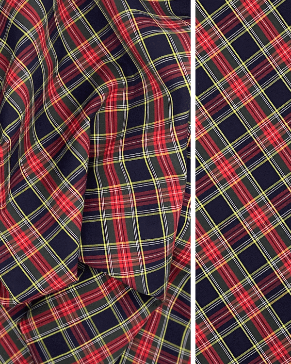 Midweight Red Stewart tartan plaid - $14.50/yd