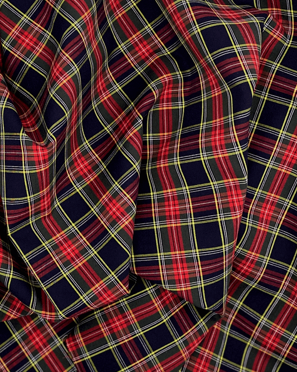 Dressmaking Fabric, Bryce Tartan Cotton - Red