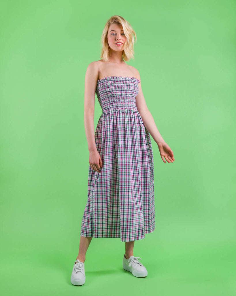 Upcycled Cotton Floral Stripe Project - Easy Smocked Dress