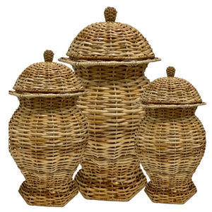 Octagonal/Round Wicker Ginger Jars (3 Sizes Available)