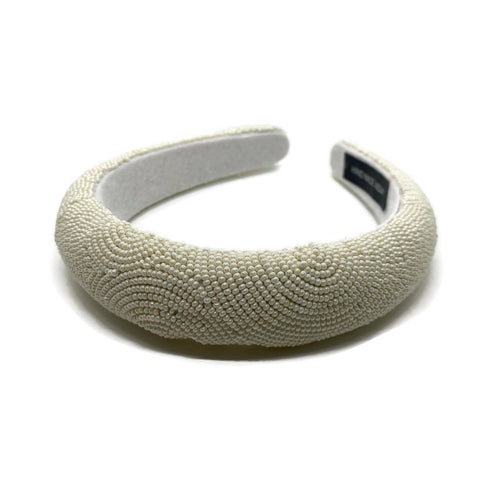 Ivory Beaded Padded Headband