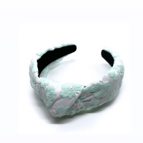 Mint Lace Topknot Headband