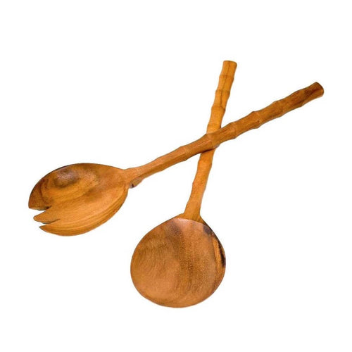 Bamboo Handle Serving Tongs