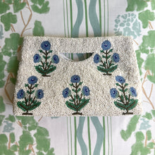 Load image into Gallery viewer, Blue Peony Beaded Clutch