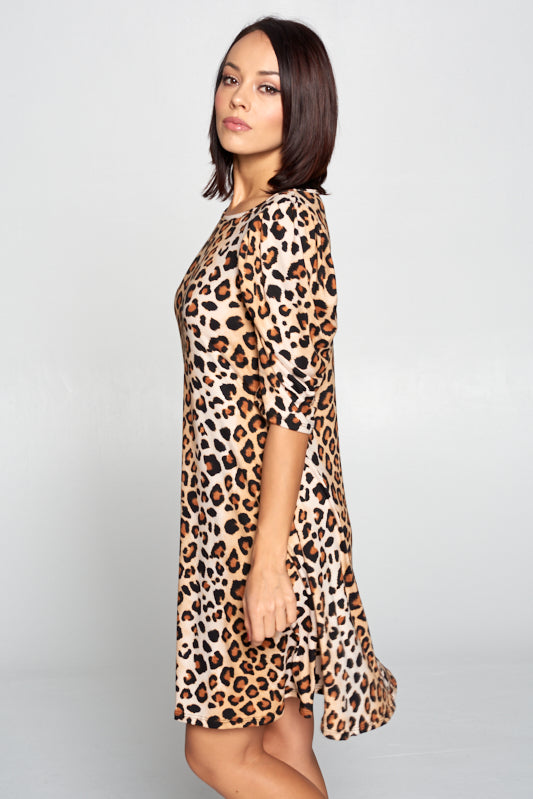 leopard print swing dress