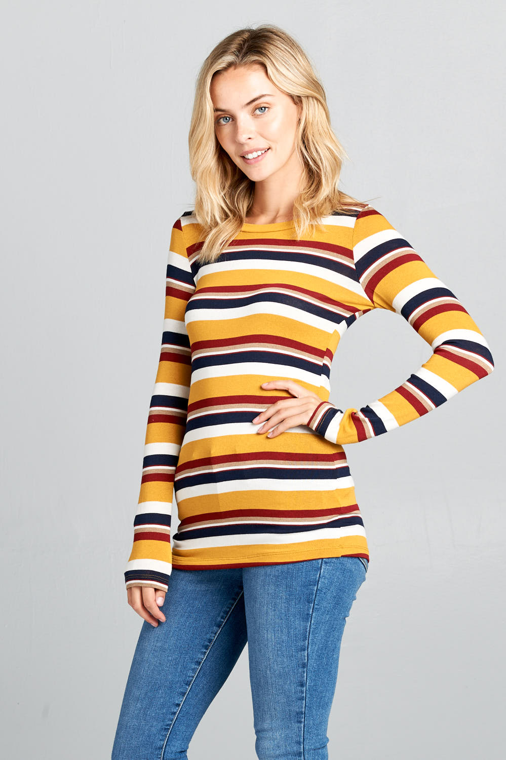 LONG SLEEVE STRIPED TOP
