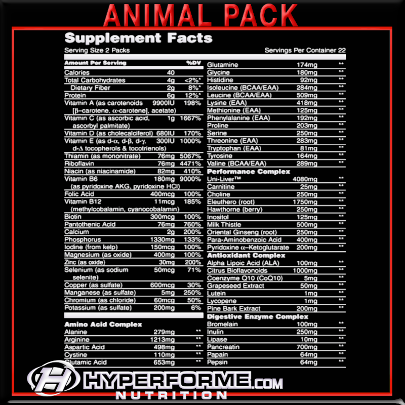 Animal Pak 44 packs – Hyperforme.com