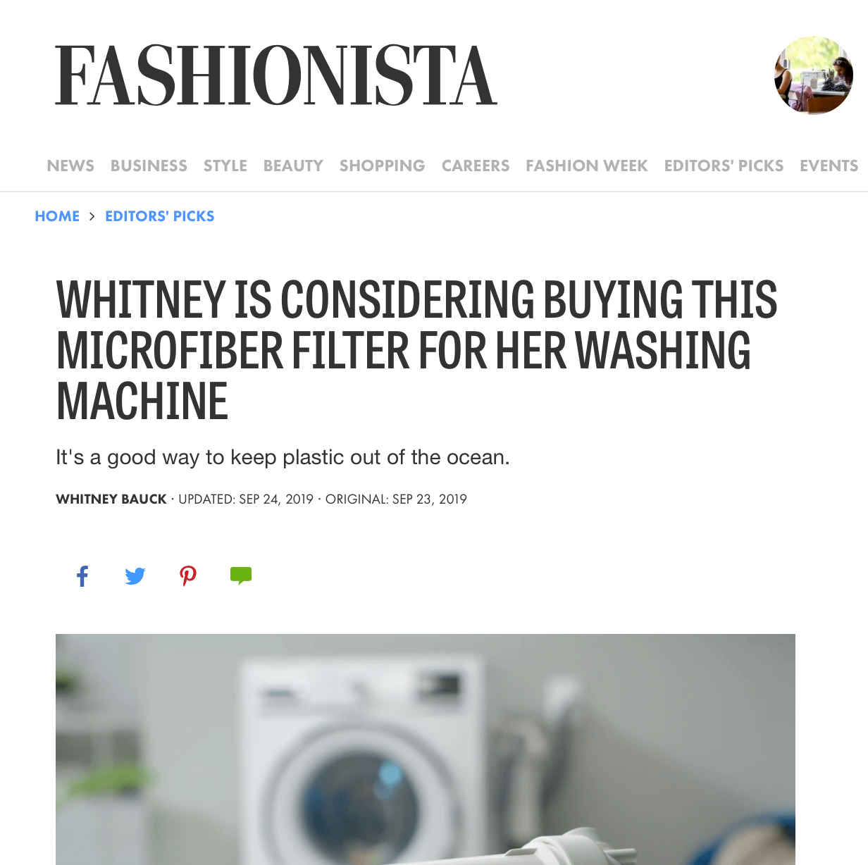 FASHIONISTA Microfiber Filter Washing Machine