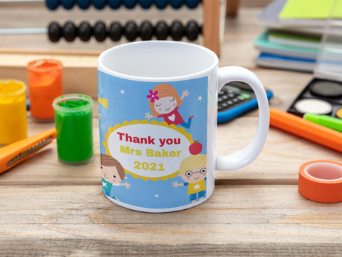 Personalised Star Thank You Teacher Mug