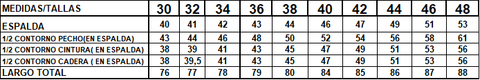 TABLA DE TALLAS LB023