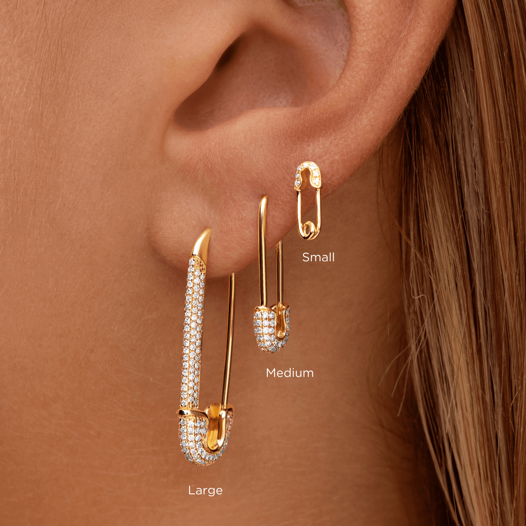 diamond pin earrings