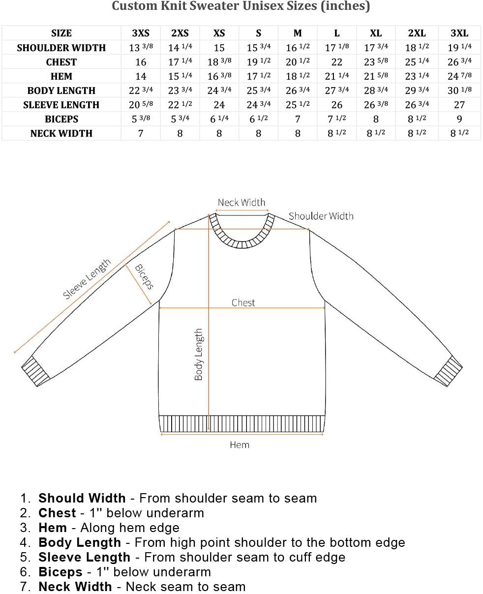 Sweater Size Guide