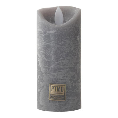 PTMD LED Light Candle Suede grey - Xoof.nl - PTMD Collection