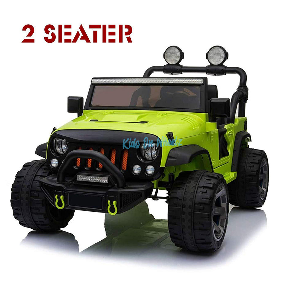 Ride On Cars For Kids Lime Jeep Wrangler 12V |Kids On Wheelz|