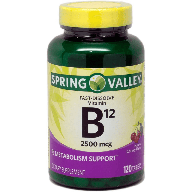 Spring Valley Vitamin B12 2500 Mcg 120 Tabletas Puro Estado Fisico