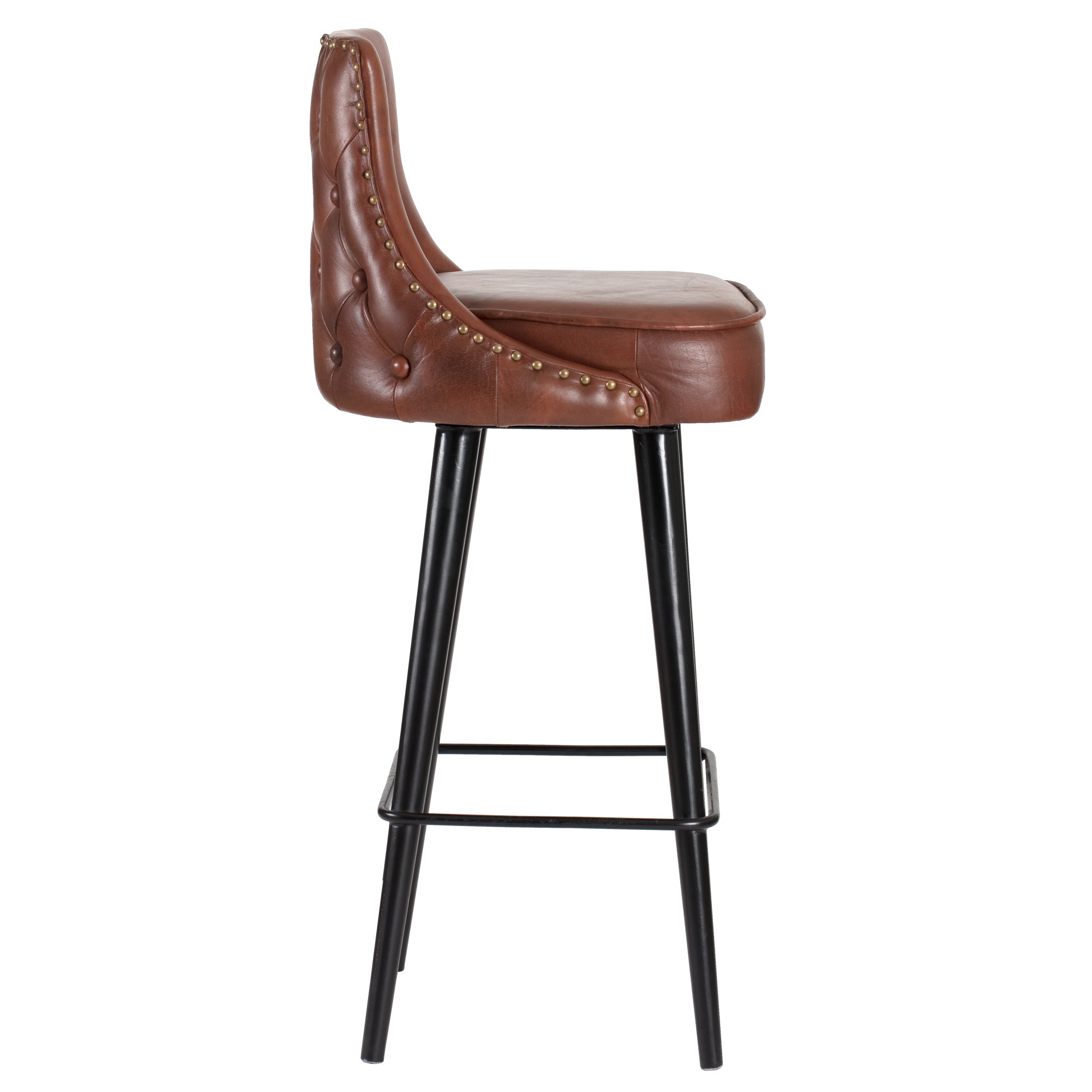 Equator Genuine Leather Swivel Bar Stool Brown Mh London Us