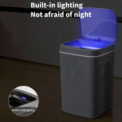 Smart bin with built in LED lighting for night.