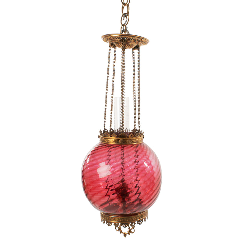 cranberry swirl lamp