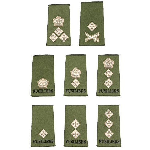 The Royal Regiment of Fusiliers - Officer Olive Green Rank Slides ...