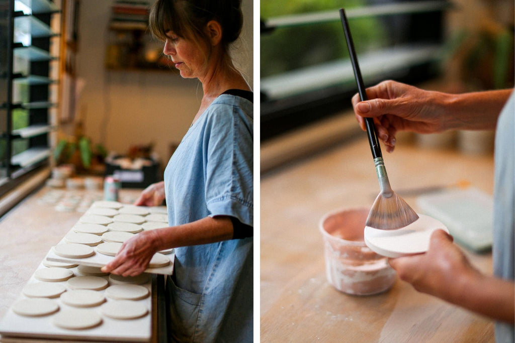 Hand-painted coasters for Stone and Wood Jenn Johnston collaboration