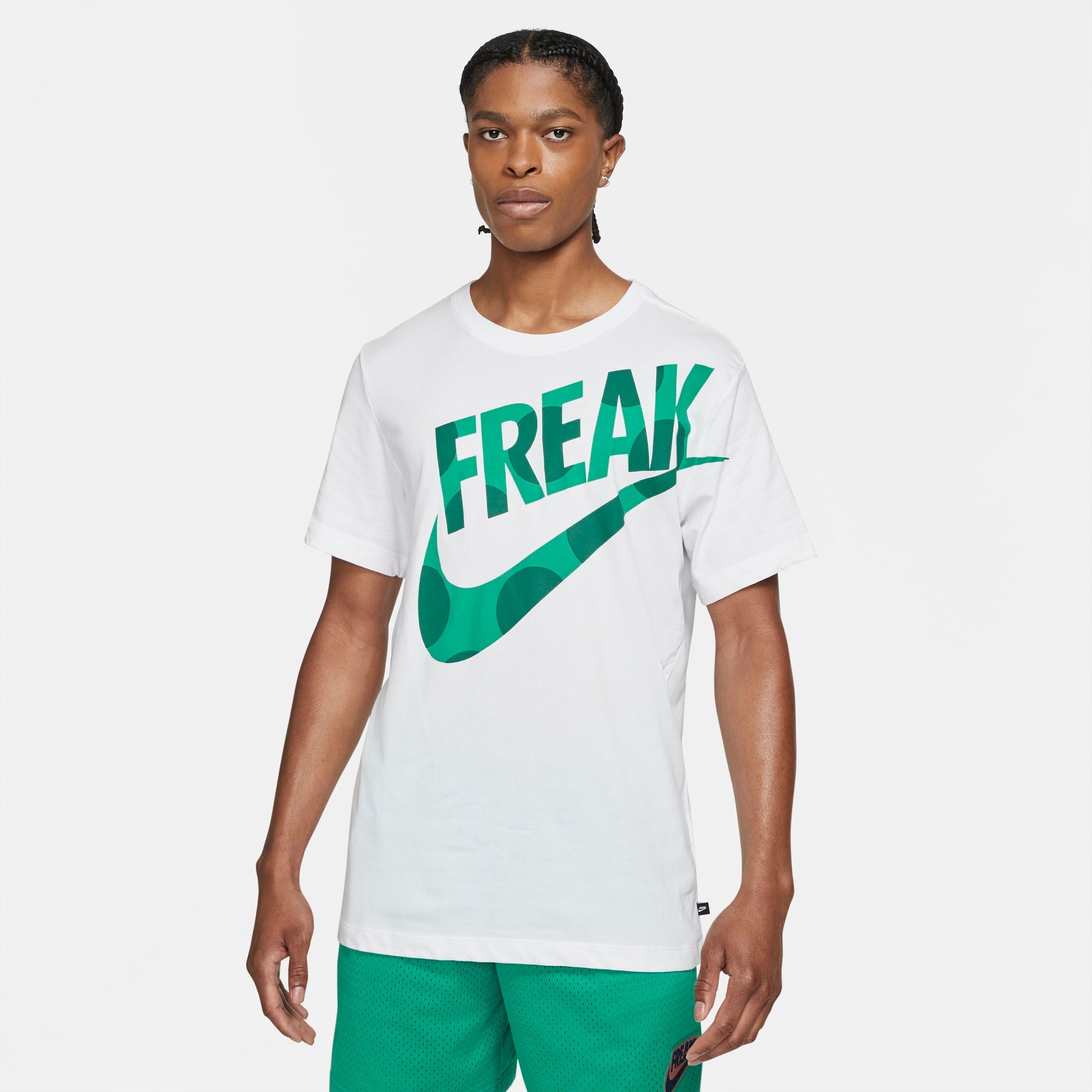 Nike Giannis Dri-fit "Freak" Basketball Tee - White/Roma Green – basketball