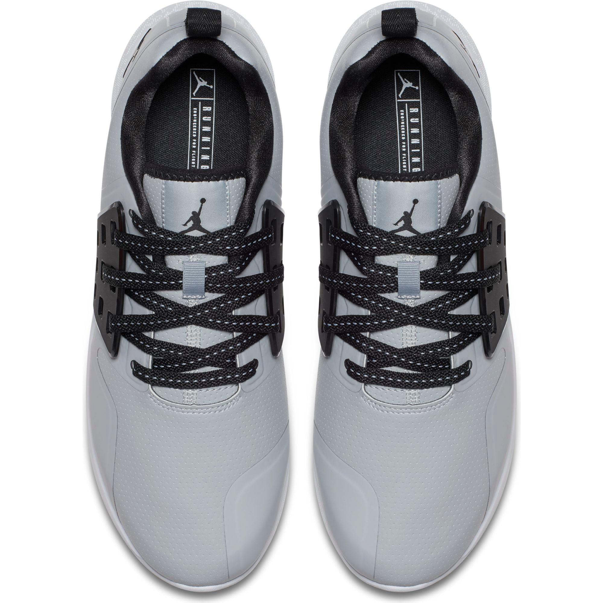 black and white jordan running shoes