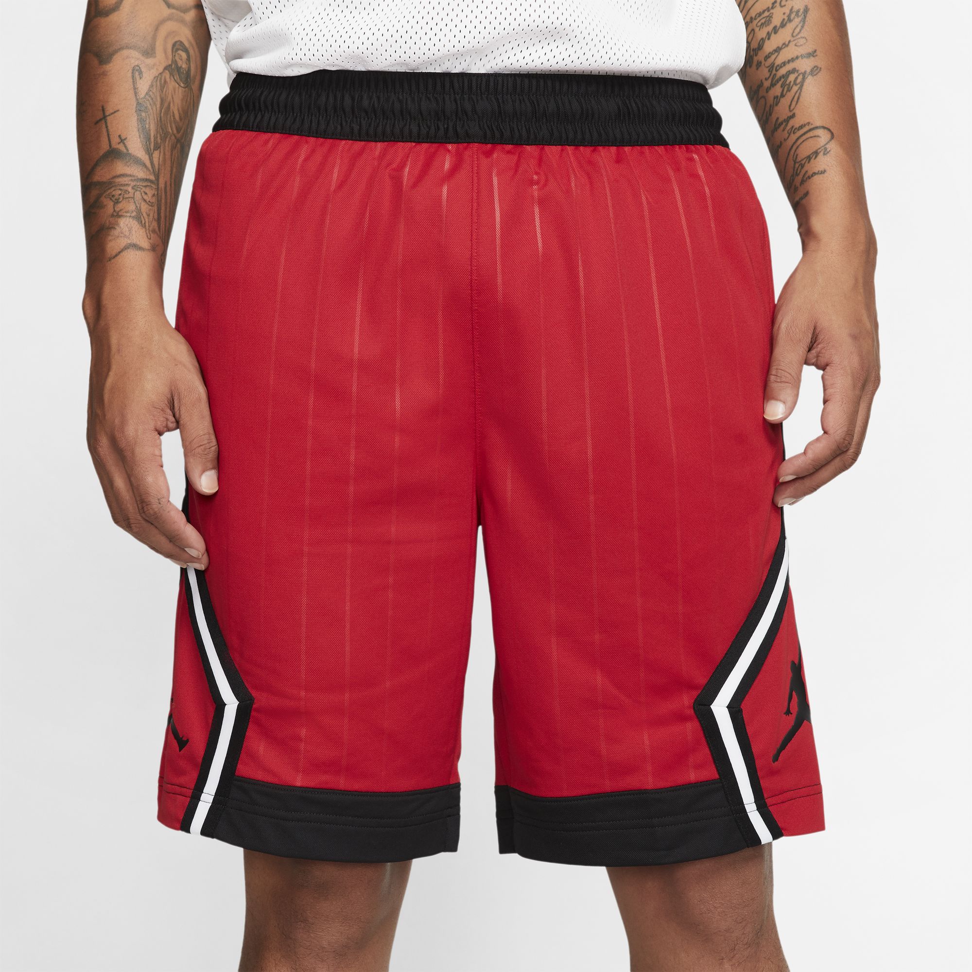 red jordan basketball shorts