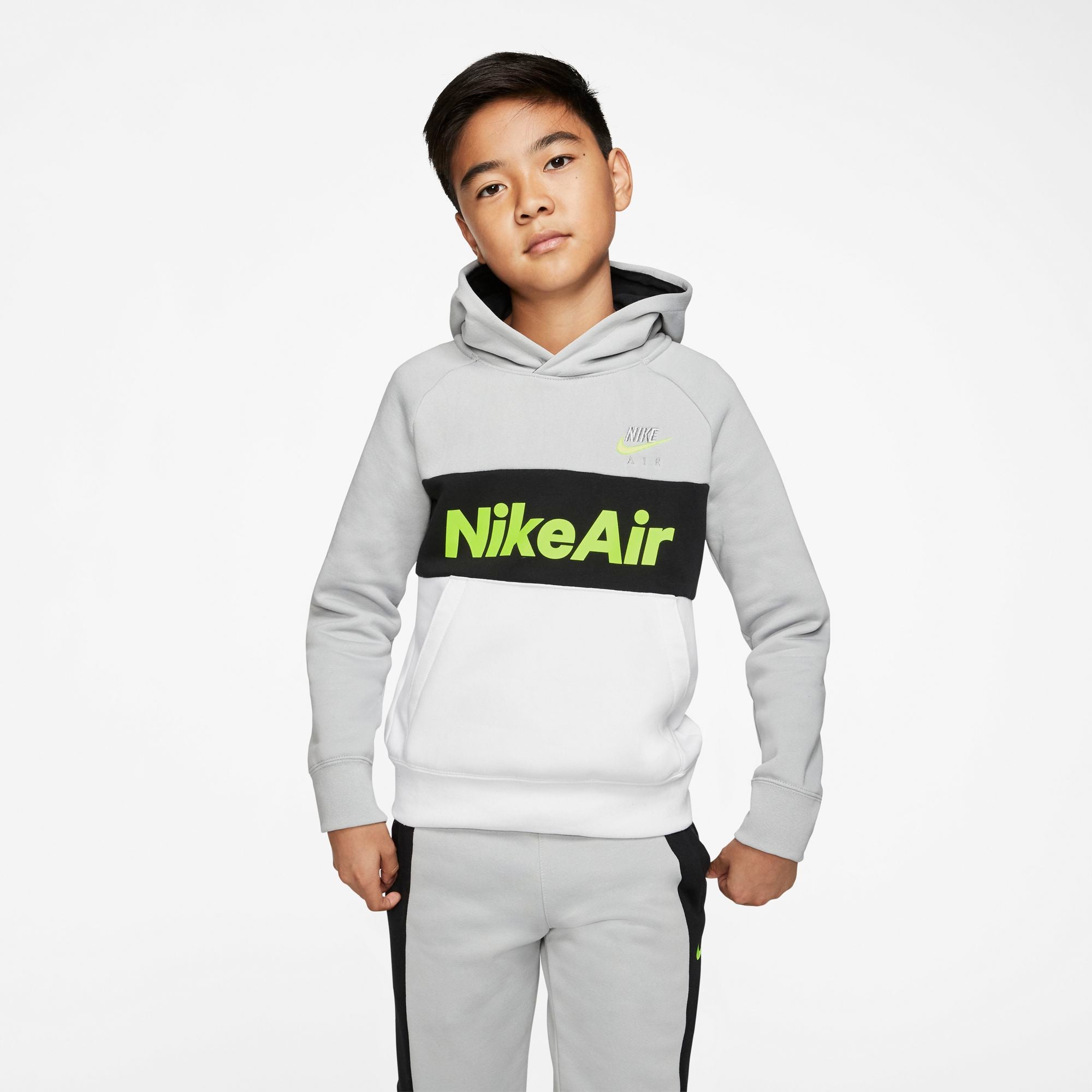 grey and volt nike hoodie