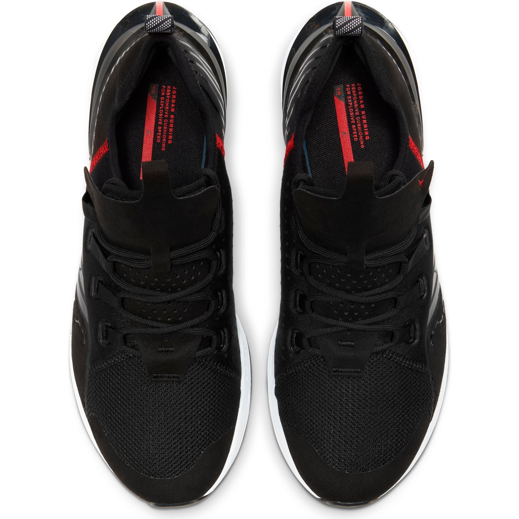 jordan running shoes black and red