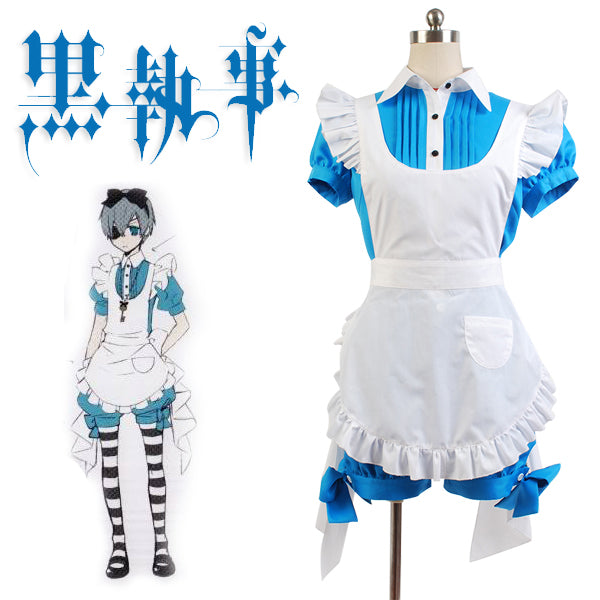 Black Butler Kuroshitsuji Ciel Phantomhive Alice Kleid Cosplay Kostum