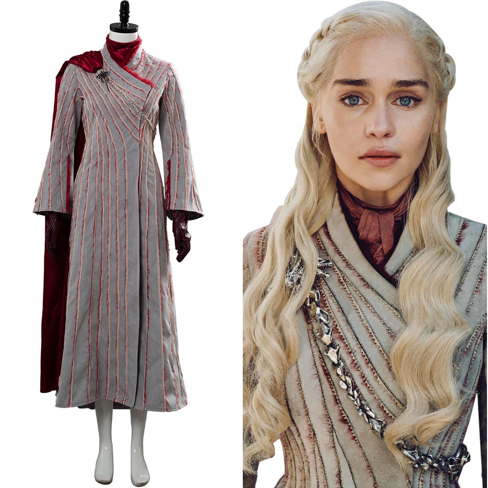Game of Thrones 8 S8 Daenerys Targaryen Drachenstein Schnee Kleid Cosplay Kostüm NEU Version