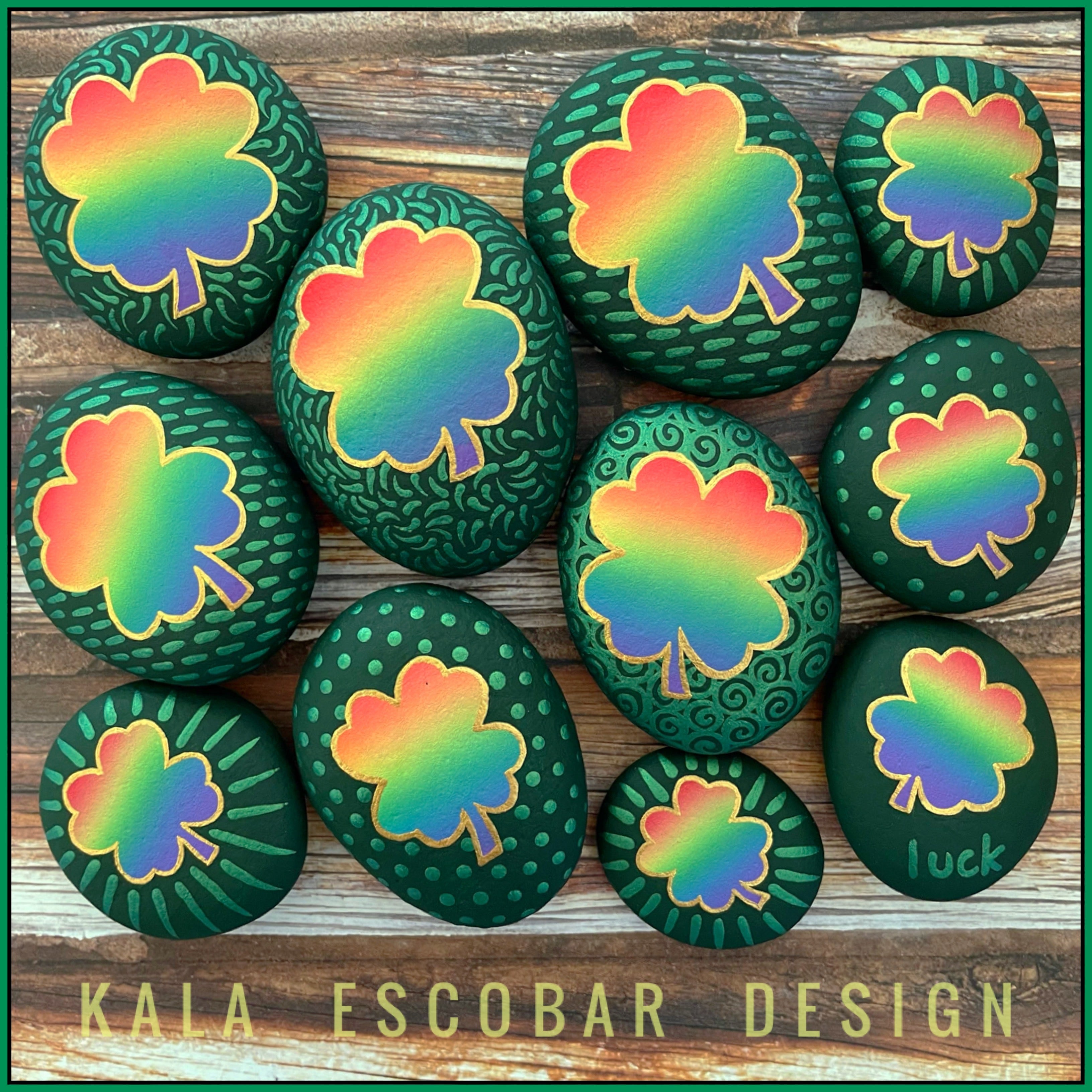 Rainbow Shamrock Rocks