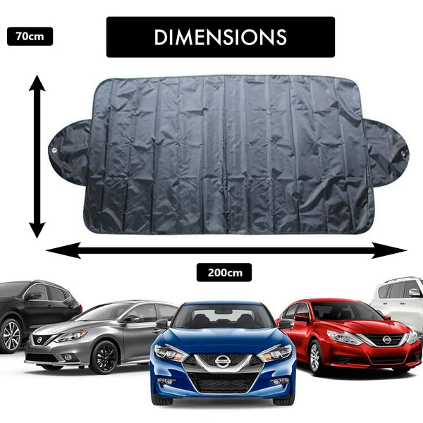 Windscreen Car Cover - Anti Theft, Year Round Use & Reversible - Small To Medium Cars - 200cm x 70cm 3