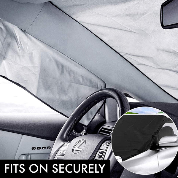 Windscreen Car Cover - Anti Theft, Year Round Use & Reversible - Small To Medium Cars - 200cm x 70cm 4