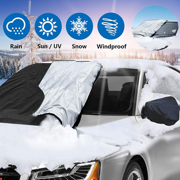 Windscreen Car Cover - Anti Theft, Year Round Use & Reversible - Small To Medium Cars - 200cm x 70cm 0