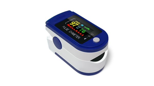 Generise Oximeter Finger Tip Pulse - Blue & White Case - Multi Colour Display with Medium Text 0