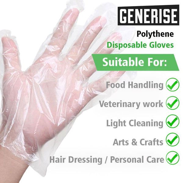 Generise Multi Purpose Disposable Plastic Gloves - 100 Per Pack 1