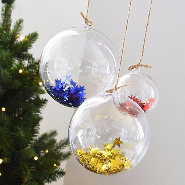 DIY Christmas Party Baubles 6cm or 8cm - Self Assemble & Fillable 6