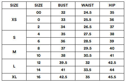 Suitably Size Chart