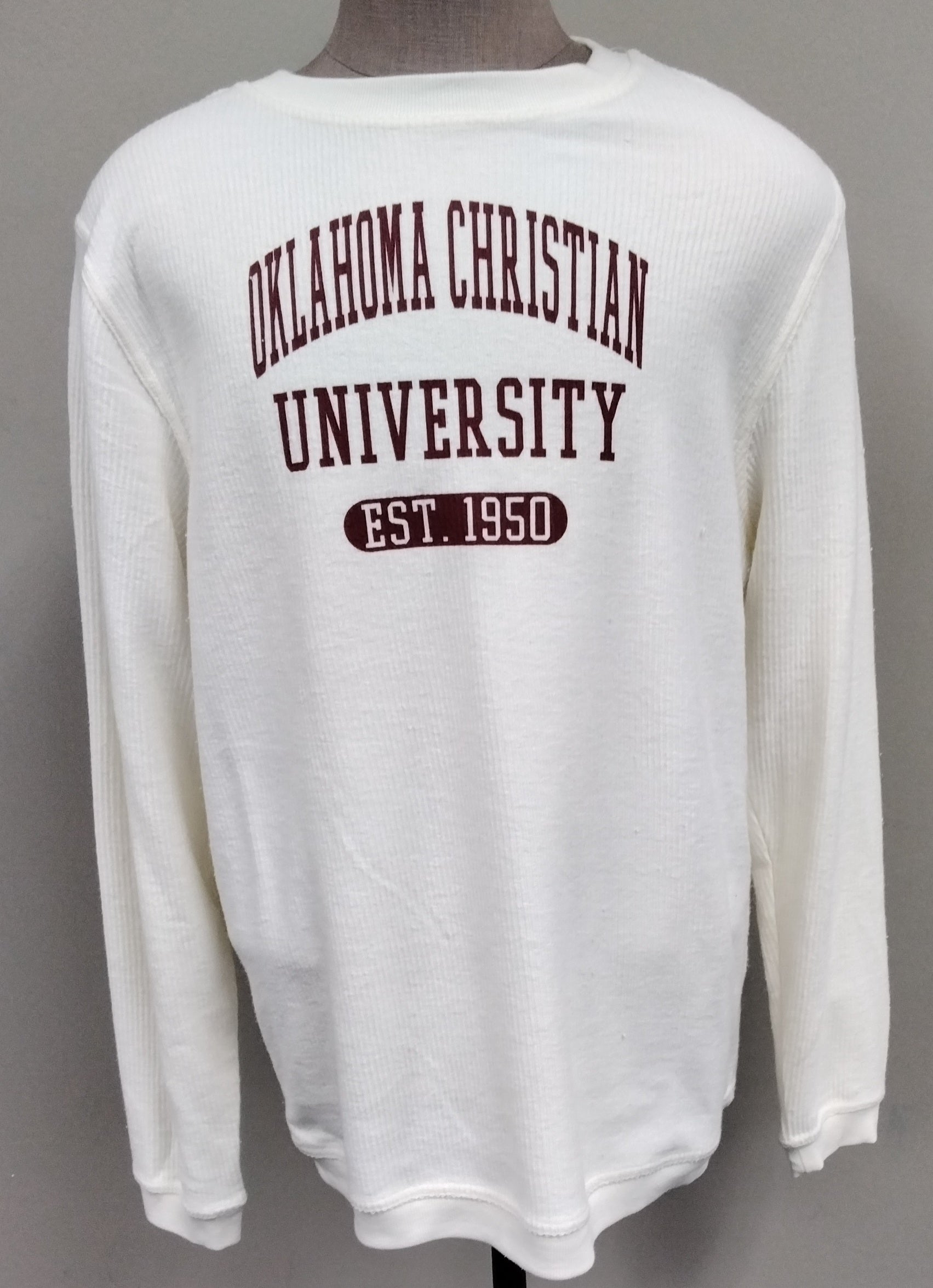 Rally Corduroy Crew Pullover, Natural - Oklahoma Christian Campus Stor product image