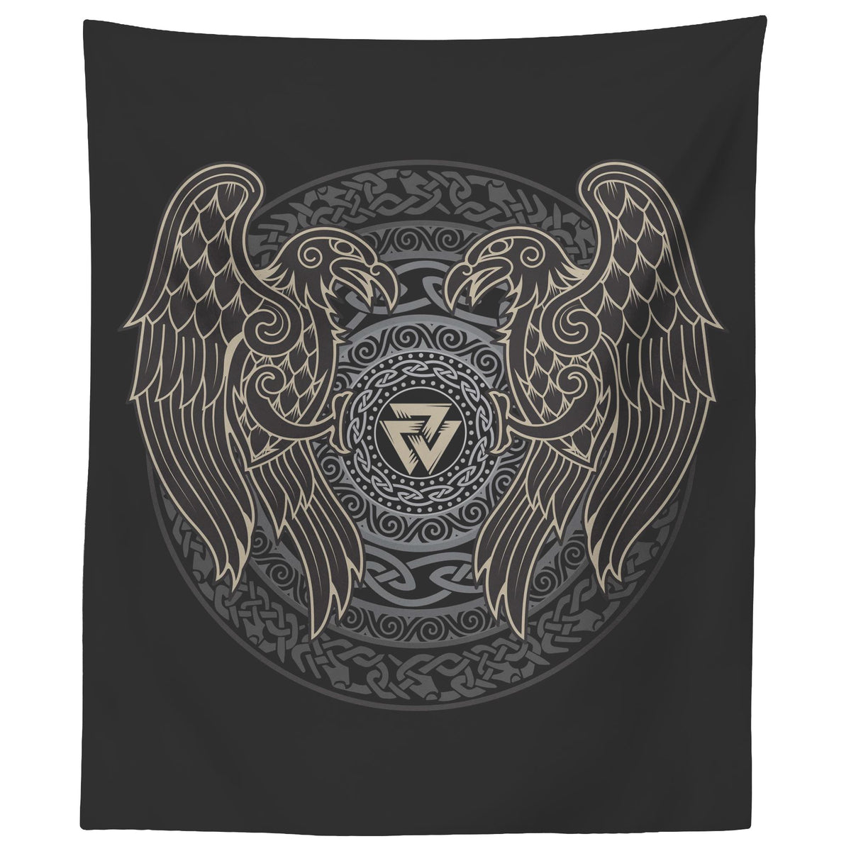 Norse Ravens Valknut Tapestry – Blue Pagan