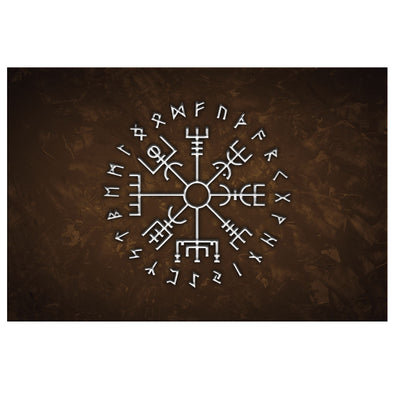 Viking Sign Viking code, engraved wall decoration, Fenrir, Vegvisir