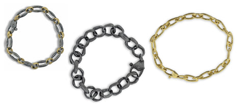 three Link Bracelets with lobster clasps