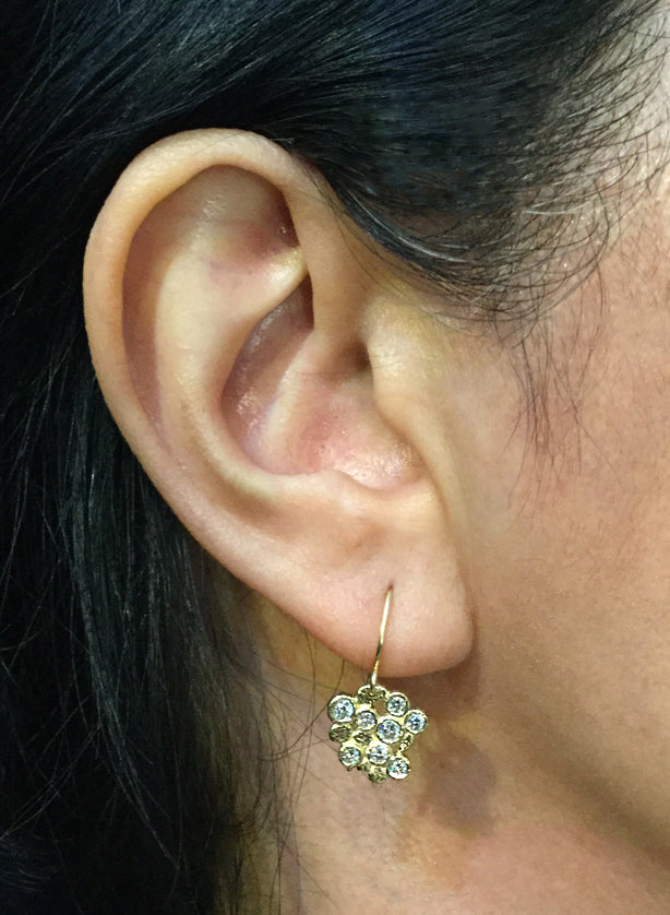 Diamond Cluster Dangle Earrings