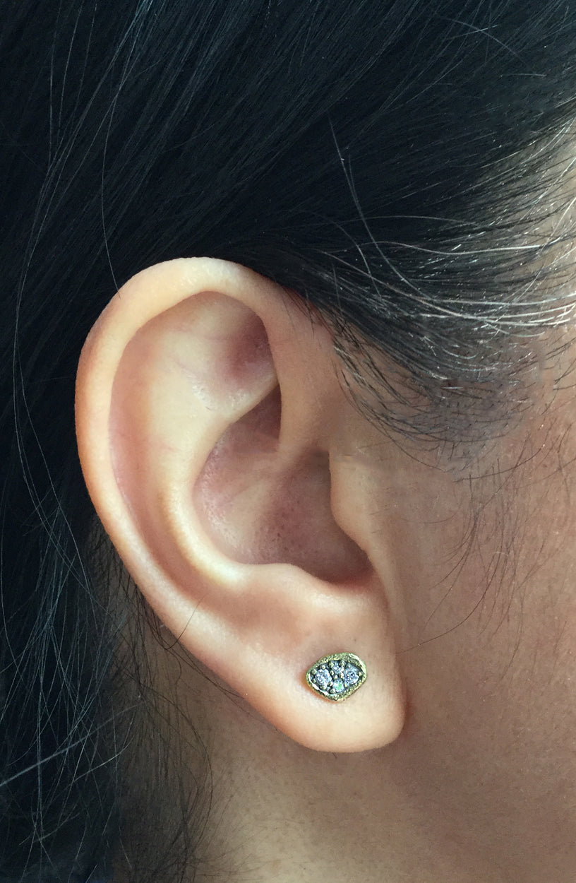 Dew Pond Diamond Stud Earrings in 18k Gold