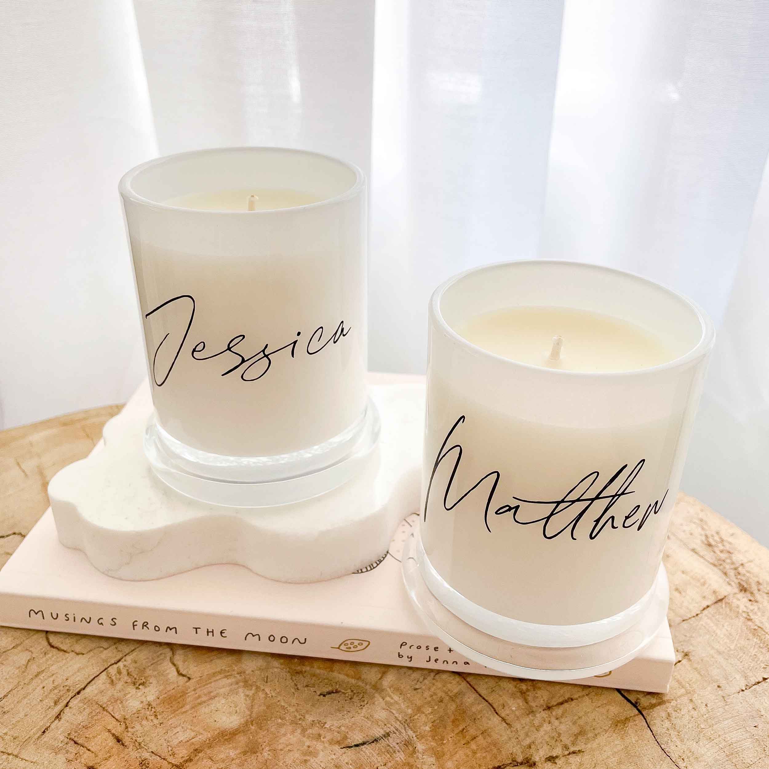 Personalised bridesmaid candle