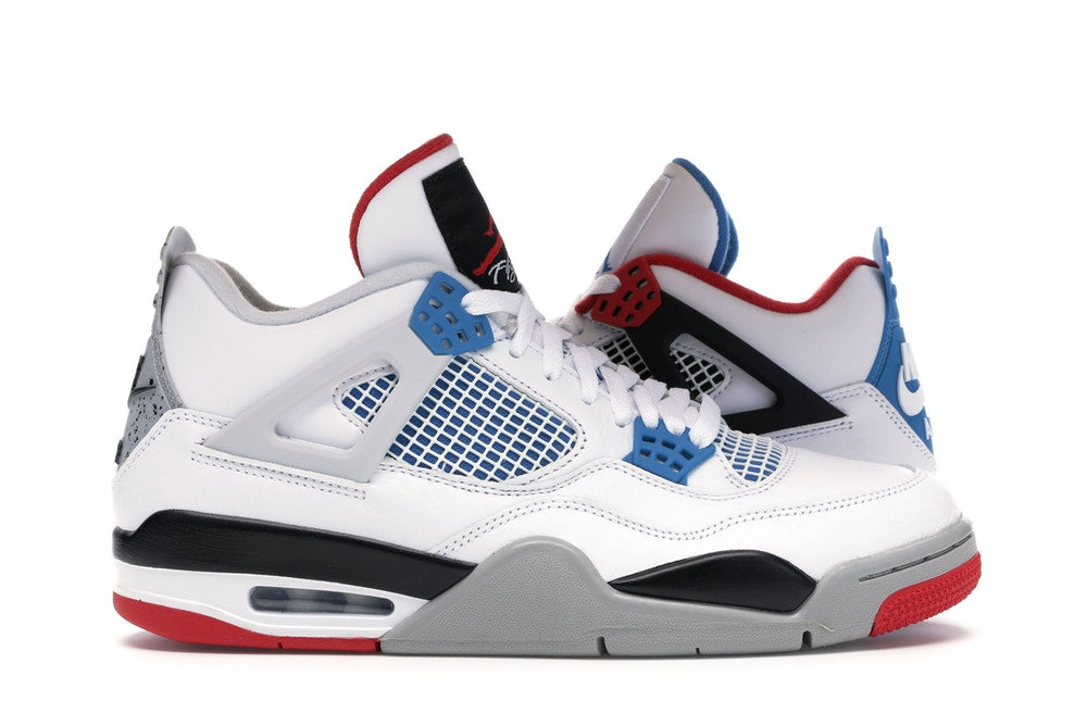 blue red and white jordan 4