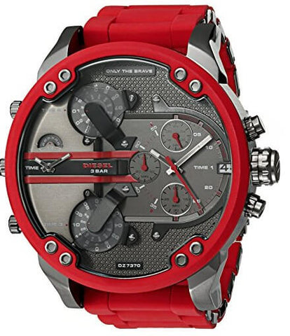 Diesel Men’s DZ7370 Mini Daddy Red Silicone Wrap Watch