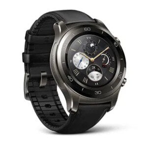 Huawei Watch 2 Classic Smartwatch – Ceramic Bezel- Black Leather Strap