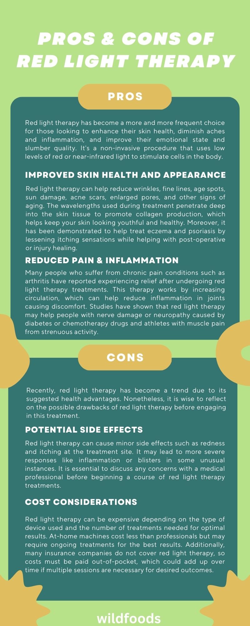 pros and cons of red light theraphy